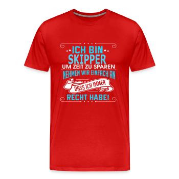 SKIPPER - Männer Premium Bio T-Shirt - Rot - Vorne - Damien (186cm)