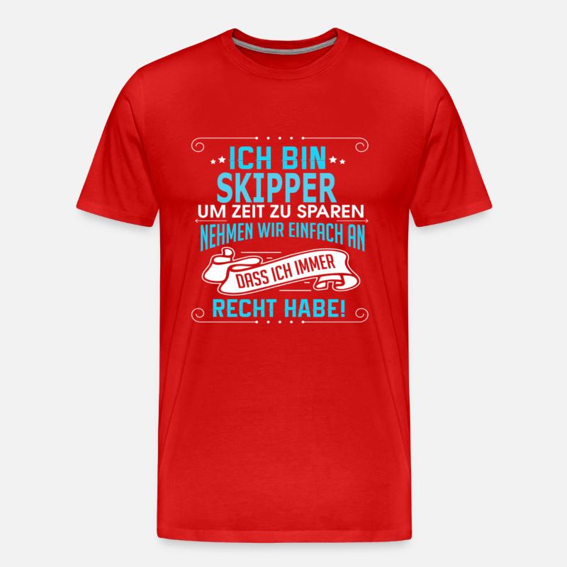 SKIPPER - Männer Premium Bio T-Shirt - Rot