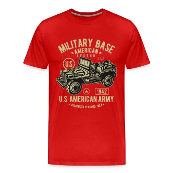 American Army Jeep.png - Männer Premium Bio T-Shirt - Rot - Vorne - Damien (186cm)