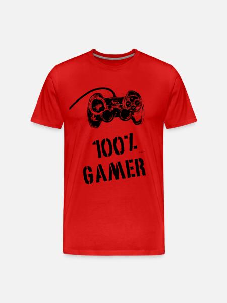 100% Gamer - Men's Premium Organic T-Shirt - red