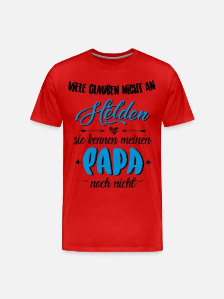 Papa Held - Männer Premium Bio T-Shirt - Rot