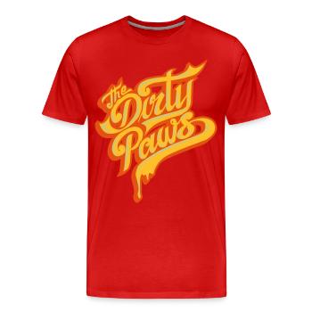 Dirtypaws - Männer Premium Bio T-Shirt - Rot - Vorne - Damien (186cm)