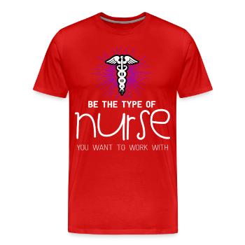 Nurse Hospital Gift Working - Men's Premium Organic T-Shirt - red - Front - Damien (186cm)