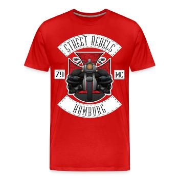 Street Rebels Hamburg MC Rockerkutte by Individual - Männer Premium Bio T-Shirt - Rot - Vorne - Damien (186cm)
