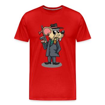 Mafia Mouse Gangster Rat Italy Maffia Drugs - Men's Premium Organic T-Shirt - red - Front - Damien (186cm)
