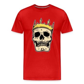 King Skull Fantasy Horror Gothic Dark King Dark - Männer Premium Bio T-Shirt - Rot - Vorne - Damien (186cm)