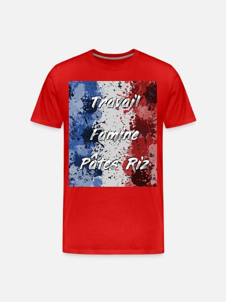 Travail Famine Pâtes Riz - T-shirt bio Premium Homme - rouge