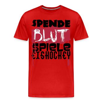 Spende Blut - Spiel Eishockey - Männer Premium Bio T-Shirt - Rot - Vorne - Damien (186cm)