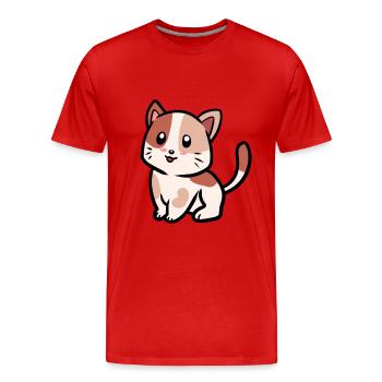 Chats Chats Kitten Bébé Animaux Animaux - T-shirt bio Premium Homme - rouge - Devant - Damien (186cm)