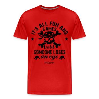 Pirat Schiff Totenkopf Kapitän Schatz Geschenk - Männer Premium Bio T-Shirt - Rot - Vorne - Damien (186cm)