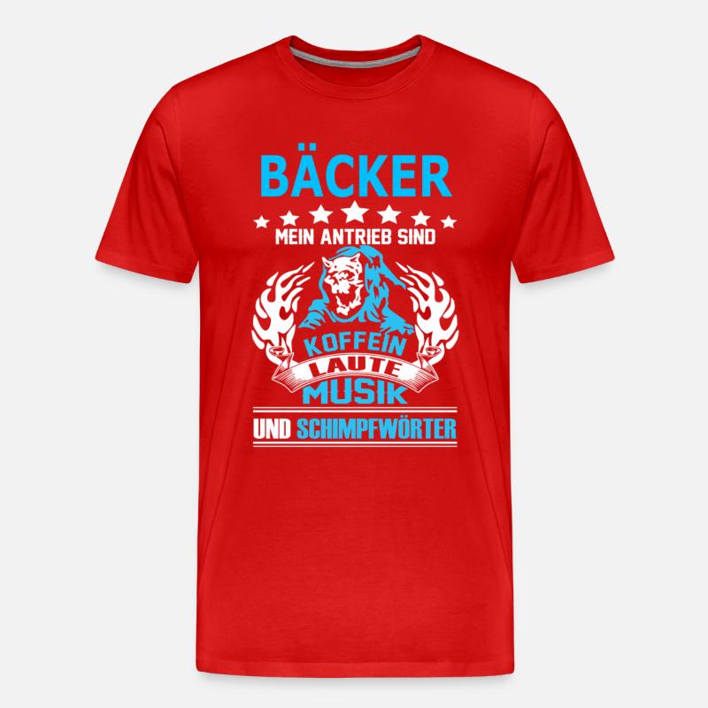 baecker - Männer Premium Bio T-Shirt - Rot