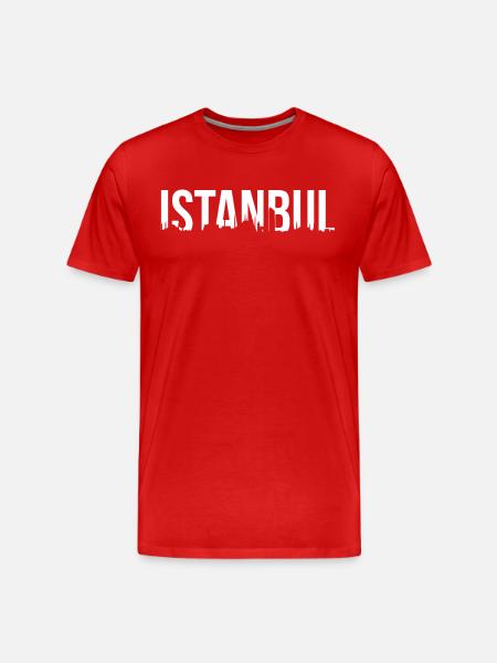 Istanbul Skyline Shirt Turkey - Men's Premium Organic T-Shirt - red