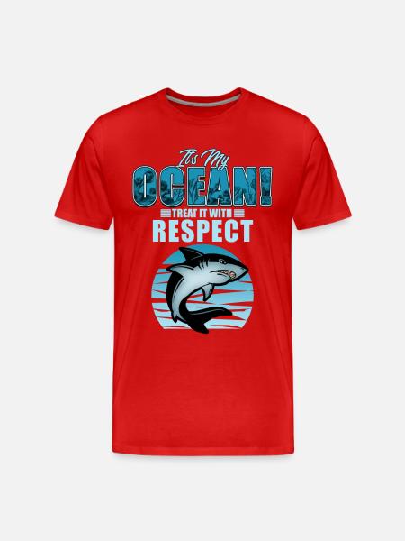 requin - T-shirt bio Premium Homme - rouge