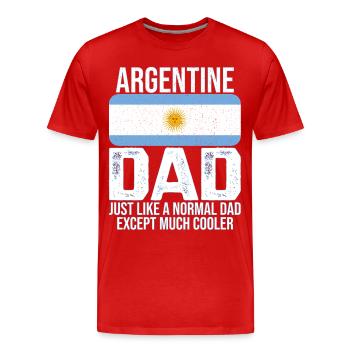 Tee-shirt drapeau argentin père argentin - T-shirt bio Premium Homme - rouge - Devant - Damien (186cm)