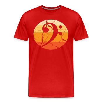 Partitions vintage basse - T-shirt bio Premium Homme - rouge - Devant - Damien (186cm)