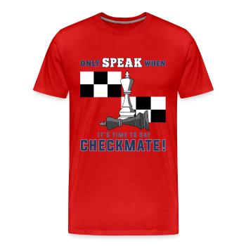 Échecs, échecs et mat, pions d'échecs - T-shirt bio Premium Homme - rouge - Devant - Damien (186cm)