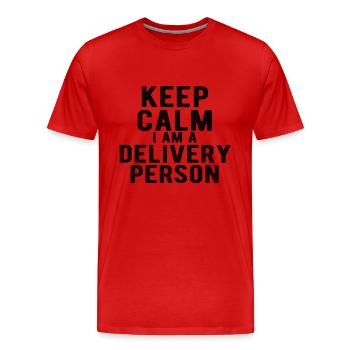 Delivery People: keep calm I am a Delivery Person - Men's Premium Organic T-Shirt - red - Front - Damien (186cm)