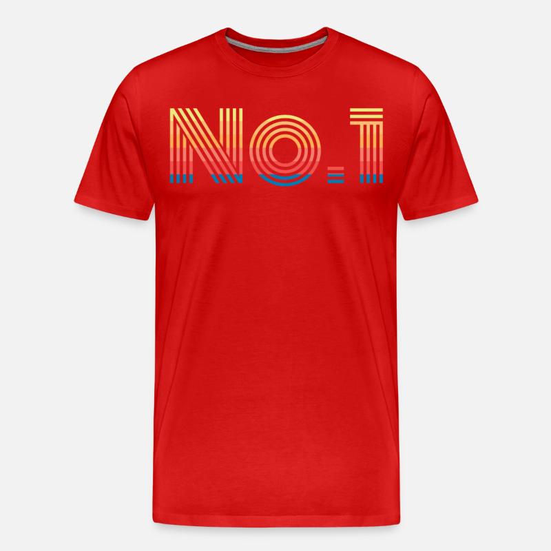 Nummer 1 No 1 - Männer Premium Bio T-Shirt - Rot