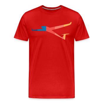 Glider pilot soaring - Men's Premium Organic T-Shirt - red - Front - Damien (186cm)