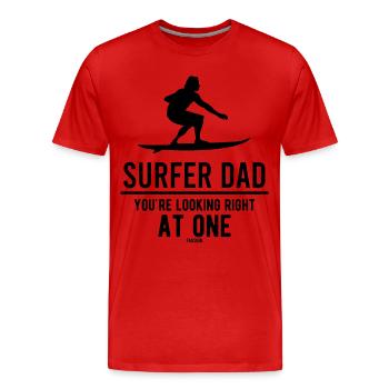 Wassersport Surfer Dad Bester Papa - Männer Premium Bio T-Shirt - Rot - Vorne - Damien (186cm)