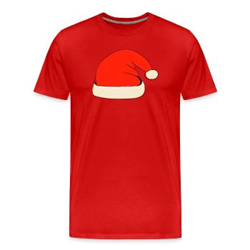 Christmas Santa Claus hat - Men's Premium Organic T-Shirt - red - Front - Damien (186cm)