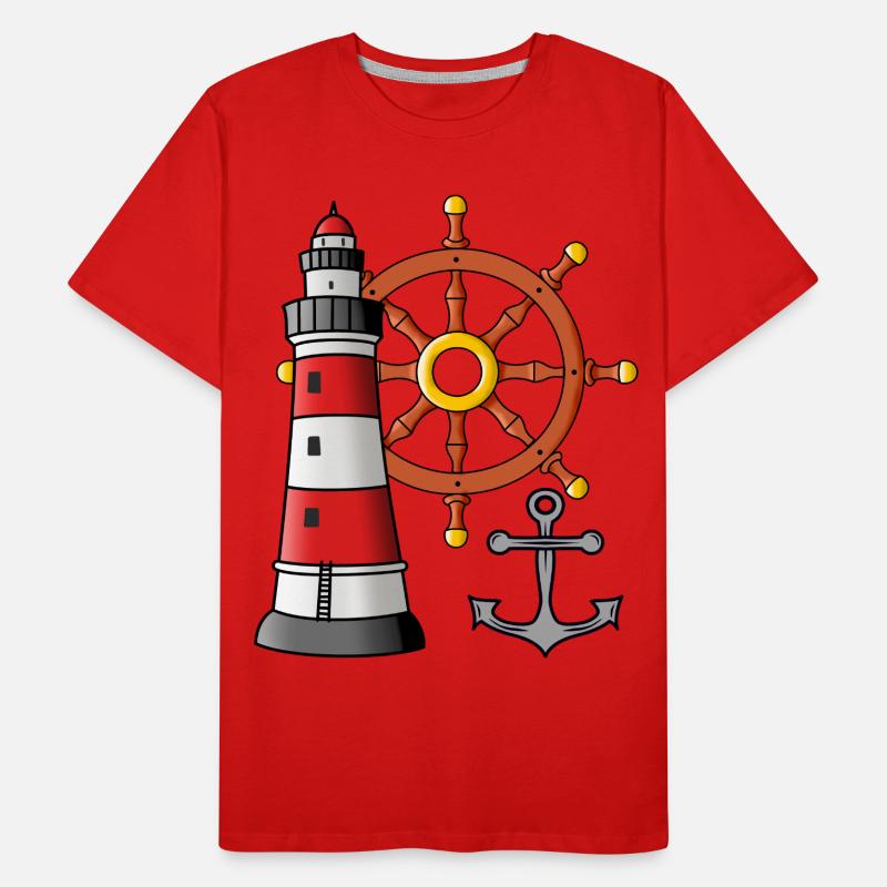 Phare Roue de commande Anker Marin Ahoi T-shirt bio Premium Homme