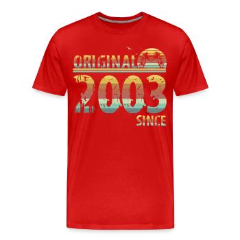 Millésime 2003 18 ans - T-shirt bio Premium Homme - rouge - Devant - Damien (186cm)