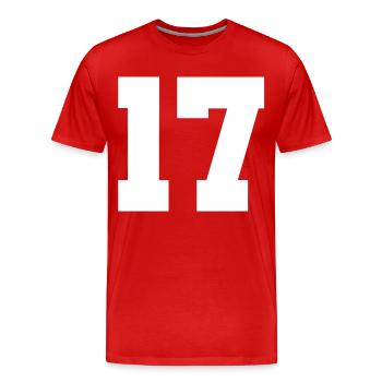 17 - T-shirt bio Premium Homme - rouge - Devant - Damien (186cm)