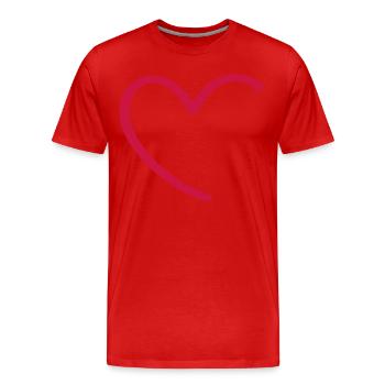 Herz - Liebe - Männer Premium Bio T-Shirt - Rot - Vorne - Damien (186cm)