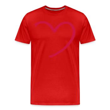 Rouge - Coeur - Amour - T-shirt bio Premium Homme - rouge - Devant - Damien (186cm)
