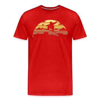 Snowboard - Vintage - Men's Premium Organic T-Shirt - red - Front - Damien (186cm)