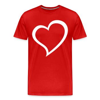 Herz - Männer Premium Bio T-Shirt - Rot - Vorne - Damien (186cm)
