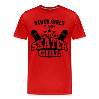 Longboard Skateboard Mädchen - Männer Premium Bio T-Shirt - Rot - Vorne - Damien (186cm)