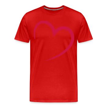 heart - love - Coeur - T-shirt bio Premium Homme - rouge - Devant - Damien (186cm)