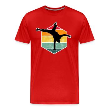 Breakdance Bboy Breakdancer Break Dance Gift - Men's Premium Organic T-Shirt - red - Front - Damien (186cm)