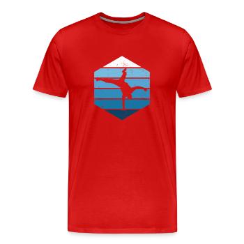 Breakdance Bboy Break Dance Retro Blue Breakdancer - T-shirt bio Premium Homme - rouge - Devant - Damien (186cm)