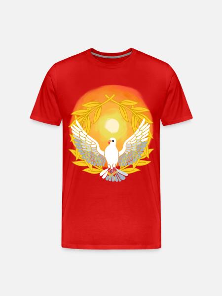 Luz del sol Paloma Dios Jesús Paz Creación - Camiseta orgánica premium hombre - rojo
