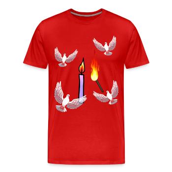 Candle Mourning Doves of Peace Doves Mourning Death God - Men's Premium Organic T-Shirt - red - Front - Damien (186cm)