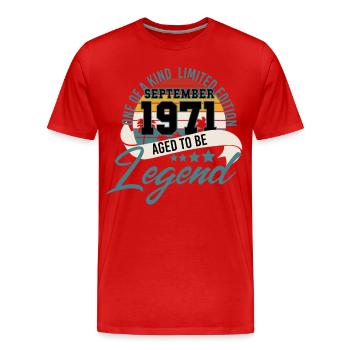 1971 geboren im september - Männer Premium Bio T-Shirt - Rot - Vorne - Damien (186cm)