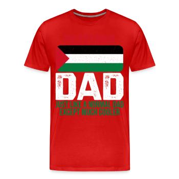 Palestinian Dad Palestine flag for Father's Day - Men's Premium Organic T-Shirt - red - Front - Damien (186cm)