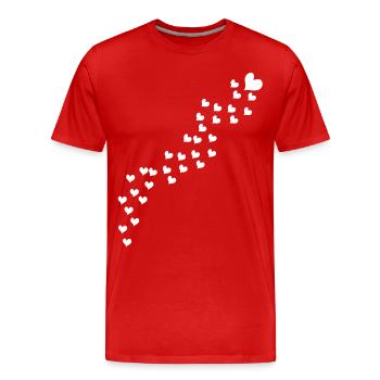 Cœurs - T-shirt bio Premium Homme - rouge - Devant - Damien (186cm)
