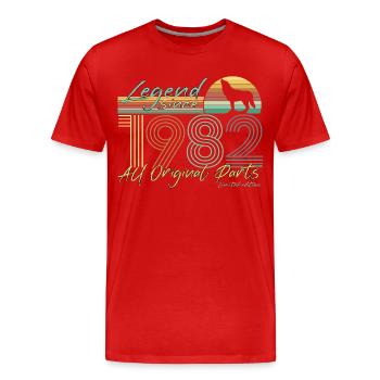 Vintage 1982 Legende Geschenkidee - Männer Premium Bio T-Shirt - Rot - Vorne - Damien (186cm)
