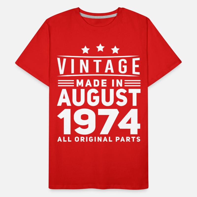 Vintage Im August 1974 Geschenkidee Männer Premium Bio T-Shirt