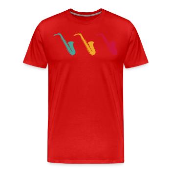 Saxophone - T-shirt bio Premium Homme - rouge - Devant - Damien (186cm)