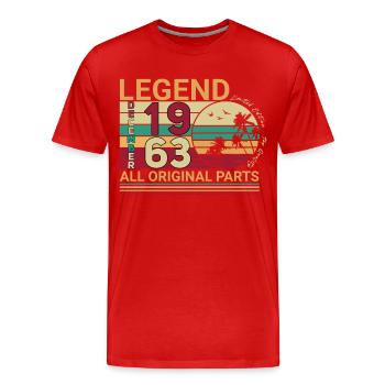 1963 En décembre Palmen Legende - T-shirt bio Premium Homme - rouge - Devant - Damien (186cm)