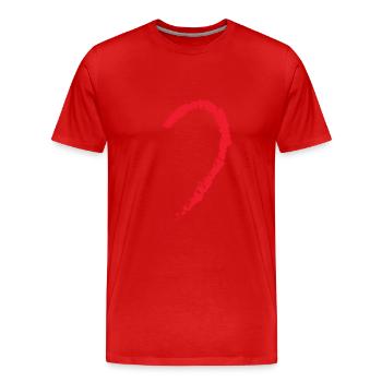 Rotes Halbes Herz Geschenkidee - Männer Premium Bio T-Shirt - Rot - Vorne - Damien (186cm)