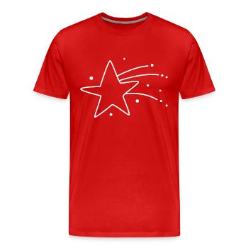 Sternschnuppe Geschenkidee - Männer Premium Bio T-Shirt - Rot - Vorne - Damien (186cm)