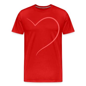 Halbes Herz Orange - Männer Premium Bio T-Shirt - Rot - Vorne - Damien (186cm)