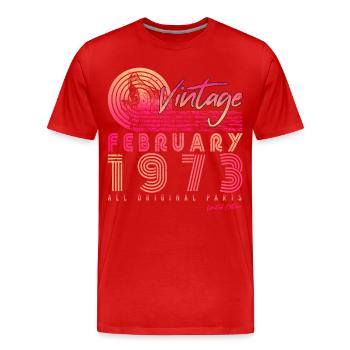 1973 February Limited Retro - Men's Premium Organic T-Shirt - red - Front - Damien (186cm)