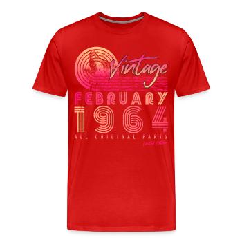 Februar 1964 Original Retro - Männer Premium Bio T-Shirt - Rot - Vorne - Damien (186cm)